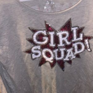 Grey long sleeve justice, junior T-shirt, size 20+